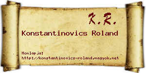 Konstantinovics Roland névjegykártya