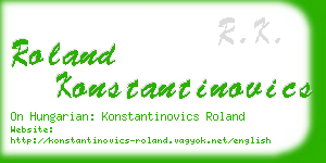 roland konstantinovics business card